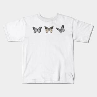 Cute, Simple Butterfly - Vintage Black and White Watercolor Kids T-Shirt